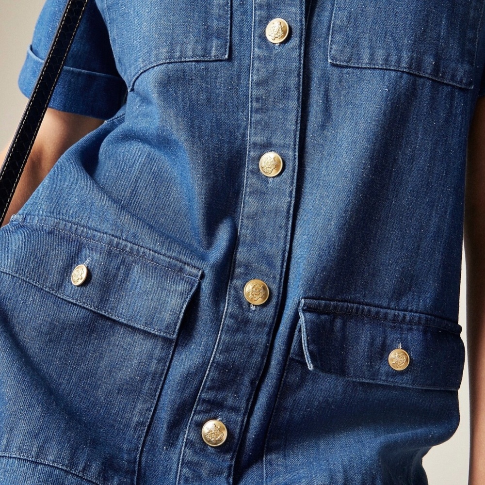 NWT | JCrew Denim Utility Pocket Dress | Sz 8 - Picture 3 of 5